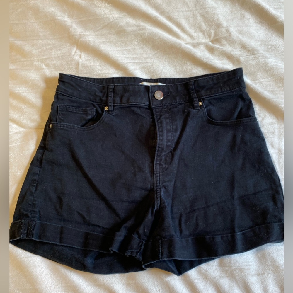 Black jean shorts
